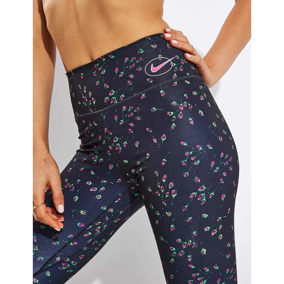 NWT Nike One Luxe Dri-fit Roses Training Leggings Full Length Size Med MSRP $105 - Picture 1 of 9